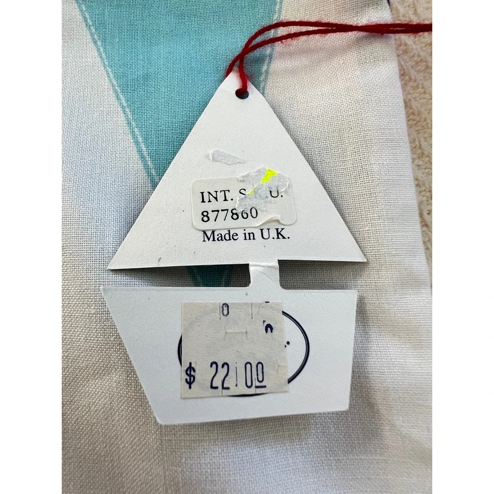 Vintage New w/ Tags Laura Ashley Sailboat Drawstring Laundry Bag Made in UK